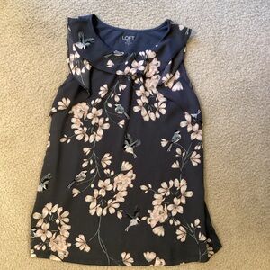 Size SP Gray & Pink Loft Sleeveless Bird Blouse